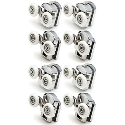 Immagine di Smoothly Nuove ruote di fissaggio per porta doccia ricambio in vetro cromato 4X superiore e inferiore 4 6 mm