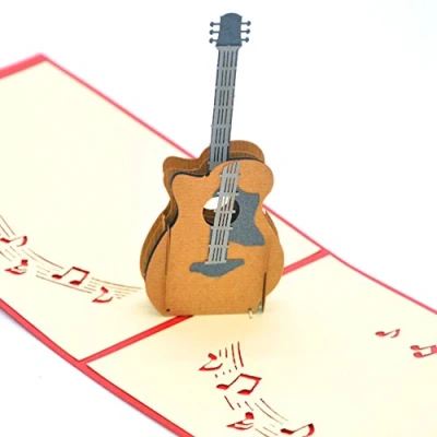 Immagine di Medigy Biglietti d&#039;auguri pop up 3D per la maggior parte delle Occastions (chitarra)