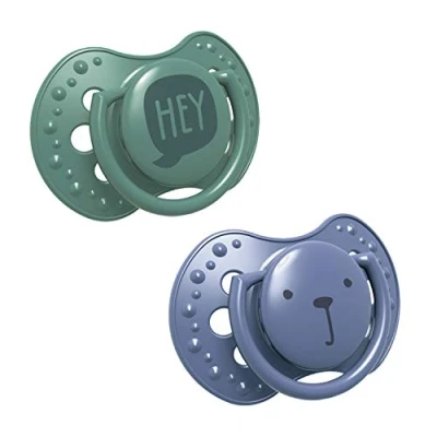 Immagine di LOVI Ciuccio 0 3 Mesi, Succhietti Bimba con Tettarella in Silicone, Suggerimento dinamico, Collezione Hey Boy, 2 pezzi, Verde