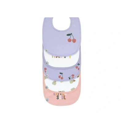 Immagine di LÄSSIG Set di bavaglini per bambini (5 pezzi) con chiusura a velcro in cotone impermeabile/Value Pack Bib Happy Fruits Cherry