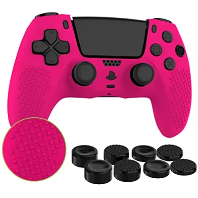 Immagine di MyGadget Custodia in Silicone compatibile con PS5 Controller 8 thumbsticks (2x coppia alta 2x bassa) Cover per Playstation Dualsense Wireless Pink