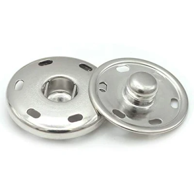 Immagine di 20 set di bottoni automatici in metallo nichelato e ottone, 19 mm