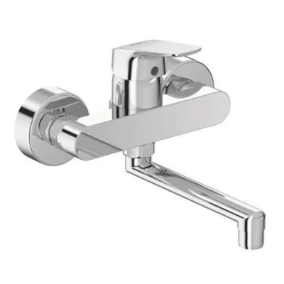 Immagine di Ideal Standard Ceraflex Miscelatore monocomando a parete per lavello con bocca di erogazione 200mm orientabile, Cromo