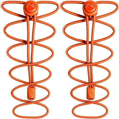 Immagine di CampTeck U7193 No Tie Lacci Elastici per Scarpe con Sistema Autobloccanti Arancia 1 Paio