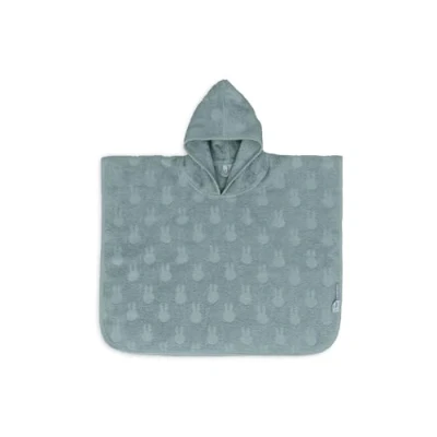 Immagine di Jollein poncho da bagno per bambini 1 a 4 anni Miffy Jacquard, verde mare 100% cotone spugna certificato Oeko Tex con cappuccio ragazze e ragazzi