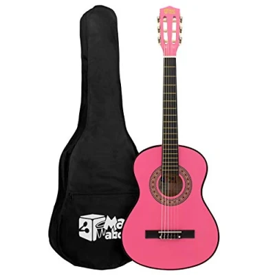 Immagine di Mad About MA CG09 Chitarra Classica con Custodia, Tracolla, Plettri e Corde di Ricambio, Colore Rosa