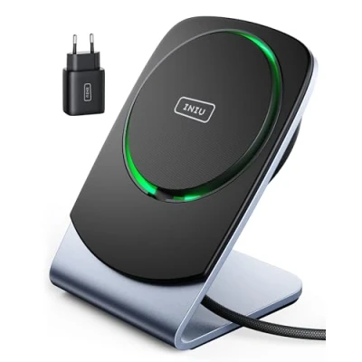 Immagine di INIU Caricatore iPhone Wireless per MagSafe, 15W Ricarica Rapida Caricabatterie Dissipazione Efficiente 16 15 Pro Max 14 Plus 13 12 (Adattatore e Cavo USB C Inclusi)