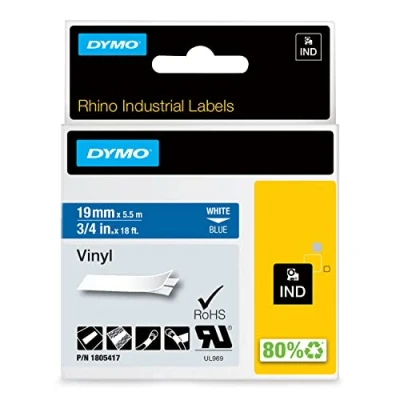 Immagine di DYMO 1805417 Cassetta nastro Vinile Colore Nastro: Blu carattere: Bianco 19 mm 5.5 m