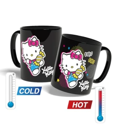 Immagine di Konix Hello Kitty Tazza termoreattiva 320 ml Motivo dolci Nero