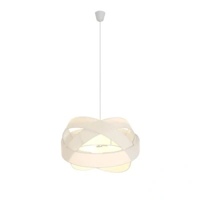 Immagine di lampada a sospensione &#039;Simaria&#039; dimmerabile (Moderno) colore Bianco, in Tessuto ad es. Soggiorno &amp; Sala da pranzo (3 luci, E27) di Lindby tessuto, soffitto