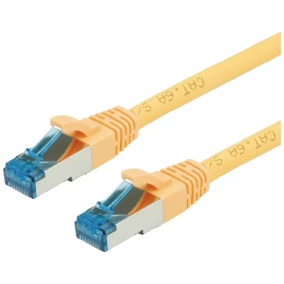 Immagine di Value 21.99.1933 RJ45 cavo di rete, patch CAT 6A S/FTP 3.00 m Giallo doppia schermatura, Privo alogeni, Ritardante fiamma 1 pz.
