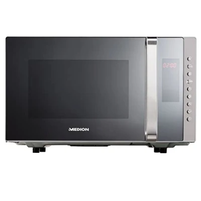Immagine di Microonde MEDION 3 in 1 con funzione grill e aria calda (23 litri, 800 watt di potenza, 1200 potenza superiore/aria calda, a libera installazione, MD17495) argento