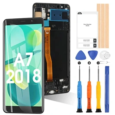 Immagine di OLED LCD Schermo per Samsung Galaxy A7 2018 A750 SM A750F 6.0&quot; Display Touch Digitizer Vetro Assemblaggio con Strumenti (Nero Cornice)