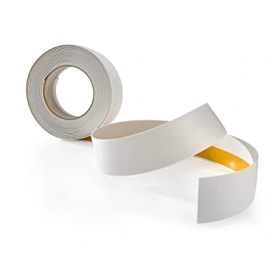 Immagine di Quest profilo di transizione, listello autoadesivo, copertura, per pavimento interni, in PVC, flessibile, piatto, larghezza 30 mm, lunghezza 5 m, bianco