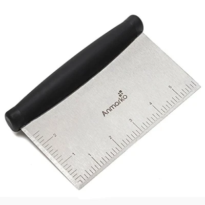 Immagine di Raschietto per griglia in acciaio inox, ottimo tagliare l’impasto pane e pizza, utensile da cucina multiuso griglie flat top, qualità professionale