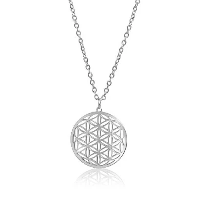 Immagine di Nuoli® Collana da donna con fiore della vita (regolabile 45 + 5 cm), ciondolo a forma di vita, per donne e ragazze