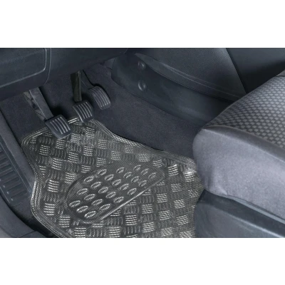 Immagine di WALSER 28020 Set tappetino Gomma anteriore e posteriore 4 grigio/argento Adattabilità universale 70.5 x 49, 42.5 48