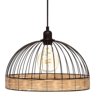 Immagine di Atmosphera Sospensione cablata Suwa Metallo &amp; Rattan D35 cm