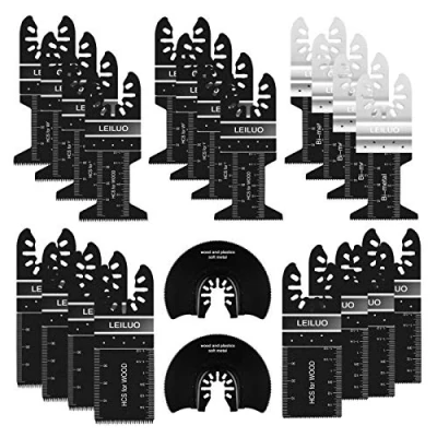 Immagine di LEILUO Lame Utensile Multifunzione 24 Pezzi Legno Plastica Metallo Universale Kit Accessori per Utensili Oscillanti Imballato Da Custodia Fit Einhell DeWalt Parkside Makita Black&amp;Decker e altro ancora