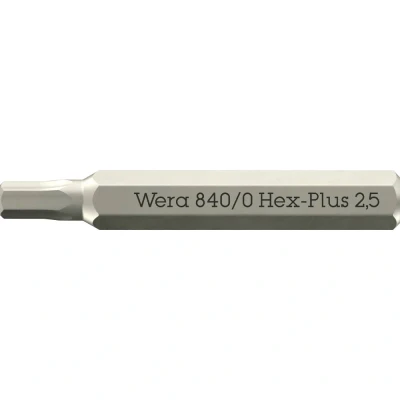 Immagine di Wera 840/0 Inserti Micro Hex Plus per viti a cava esagonale, 2.5 x 30 mm