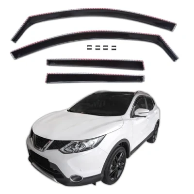 Immagine di SCOUTT GP Deflettori D&#039;Aria Antiturbo Adatti Per Qashqai J11 2014 2021, Set di 4 Pz, Nero, Antivento, Antipioggia, Aerodinamico