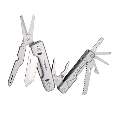 Immagine di Roxon S802 Phantom Pinza multiuso 15 in 1 con forbici full size, gruppo punte extra, coltello sostituibile, regalo da uomo tronchese per campeggio, sopravvivenza, emergenza
