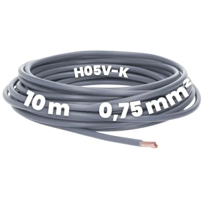Immagine di Kalitec 10 metri H05V K 0,75 mm², cavo di cablaggio flessibile, in PVC, singolo da mm2, a filo singolo, ignifugo