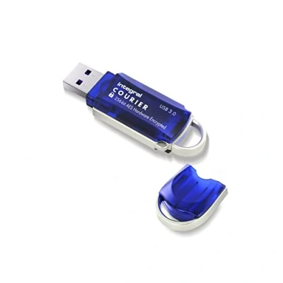 Immagine di Integral Courier USB Flash Drive USB3.0 con crittografia AES 256 bit, FIPS 197 Öko Tex Blau, Silber 16 GB