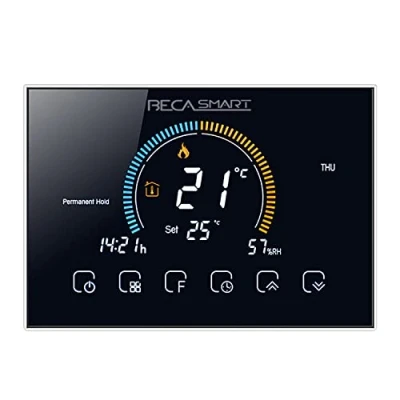Immagine di BecaSmart Series 8000 3A LCD Touch Screen Termostato di controllo programmazione Riscaldamento della caldaia intelligente con connessione WIFI (Riscaldamento caldaia, Nero(WIFI))