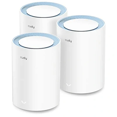 Immagine di Cudy AC1200 Sistema WiFi a rete per tutta la casa, Router doppia banda AC1200, Range Extender, VPN, IPv6, DDNS, M1200 confezione da 3