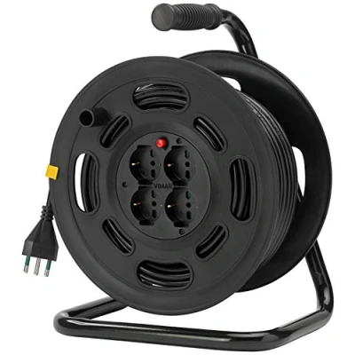 Immagine di VIMAR 0P32733 Avvolgicavo 2P+T 16A 230V con Disgiuntore Termico di Protezione, Multicolore