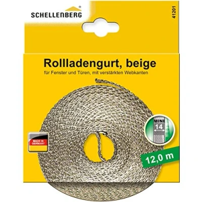 Immagine di Schellenberg 41201 Cinghia per tapparelle mini, 14 mm x 12 m, colore: Beige