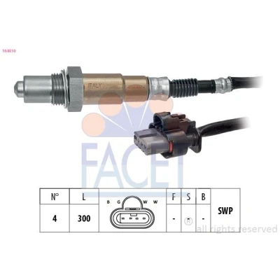 Immagine di FACET 10.8510 Sonda lambda riscaldato, planare, Filettatura prelubrificata FORD: FIESTA 7