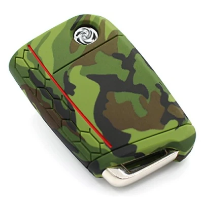 Immagine di Cover Chiave Auto Caso di protezione con 3 tasti Silicone design case custodia per chiavi veicoli accessori VB (Camouflage)