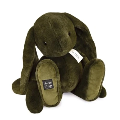 Immagine di HISTOIRE D&#039;OURS Grande peluche coniglio Collezione The LAPIN Colore cachi Compagno Dolcezza e Coccole Infiniti 50 cm Idea regalo indimenticabile per bambini piccoli grandi HO3253
