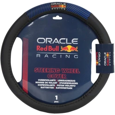 Immagine di Red Bull Coprivolante antiscivolo Blended Lines Nero/Blu per auto 100% PU, Materiale Antiscivolo, Facile Installazione, Resistente e Universale, Diametro 38 cm