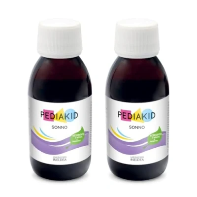Immagine di PEDIAKID sonno Formula esclusiva al sciroppo d&#039;Agave Migliora la qualità del Aiuta ad addormentarsi prima Gusto ciliegia 2 Flaconi da 125 ml