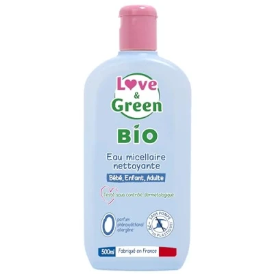 Immagine di Love &amp; Green Acqua micellare detergente Bio 0% 500 ml Made in France La confezione può variare