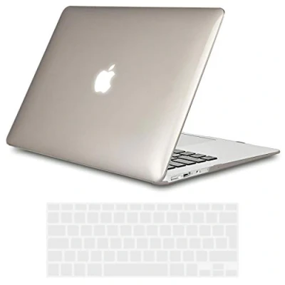 Immagine di TECOOL Custodia MacBook Air 13 Pollici 2017 2010 (A1466 A1369), Case Cover Trasparente Rigida Plastica Ultrasottile +Accessori Copritastiera Silicone Italia Layout per Mac 13,3&quot;, Grigio Cristallo