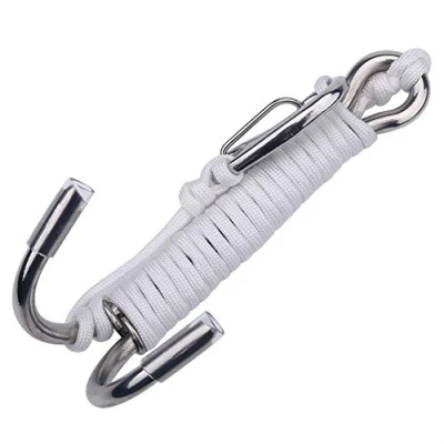 Immagine di DEWIN Scuba Drift Hook, Doppio Gancio in Acciaio Inox Reef con Linea per Cave Dive (Colore : Bianco)
