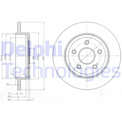 Immagine di DELPHI BG4160 Disco freno 320 14 5 pieno Oleato non trattato senza cuscinetto ruota, anello sensore ABS JEEP: GRAND CHEROKEE 4, 3