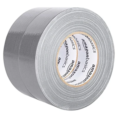 Immagine di Amazon Basics Nastro adesivo per uso generico, 5 cm x 54,8 m (L l), 2 rotoli, argento