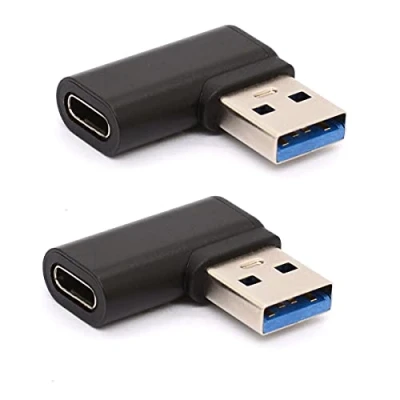 Immagine di Tomost adattatore USB C a USB, 90 gradi C, 3.0 maschio femmina, compatibile con tablet, hub come Samsung Note 10 Google Pixel 2 pezzi (destra)