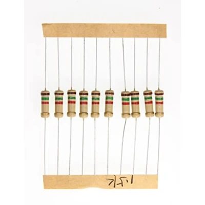 Immagine di HUABAN 100 Pezzi 1 Watts 1W 1K5 Ohm 5% Resistore a film di carbonio