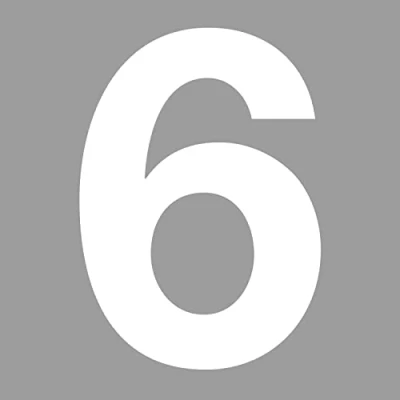 Immagine di Adesivo con numero 6 di colore bianco, altezza 10 cm, casa autoadesivo, da incollare, per esterni, cassetta delle lettere, porta I resistente alle intemperie, kfz_674_6