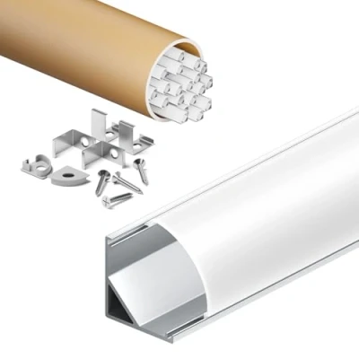 Immagine di KOSOOM Profilo LED 2 m x 20 (40 m), per montaggio superficiale, adatto strisce sotto 10 mm, dimensioni totali 15,8 mm