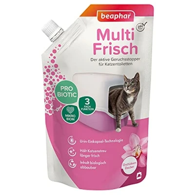 Immagine di beaphar Multi Fresco Neutralizzatore di odori per Gatti Prolunga la Durata della lettiera Profumo Orchidee Incantesimo 400 g