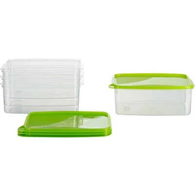 Immagine di MiraHome Contenitore per congelamento, 2,5 l, rettangolare, confezione da 4, colore: verde