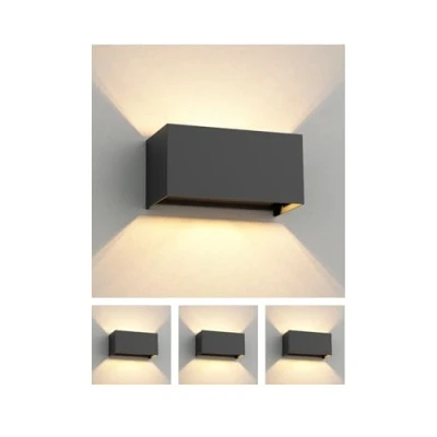 Immagine di ledscom.de 4 x CUBEL lampada da parete per esterni, IP65, up/downlight, antracite opaco, rettangolare, 2x G9 max. 10W