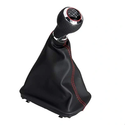 Immagine di Pomello del cambio a 6 velocità in pelle PU con maniglia per copertura bagagliaio, Audi A3 S3 8p A4 S4 Q5